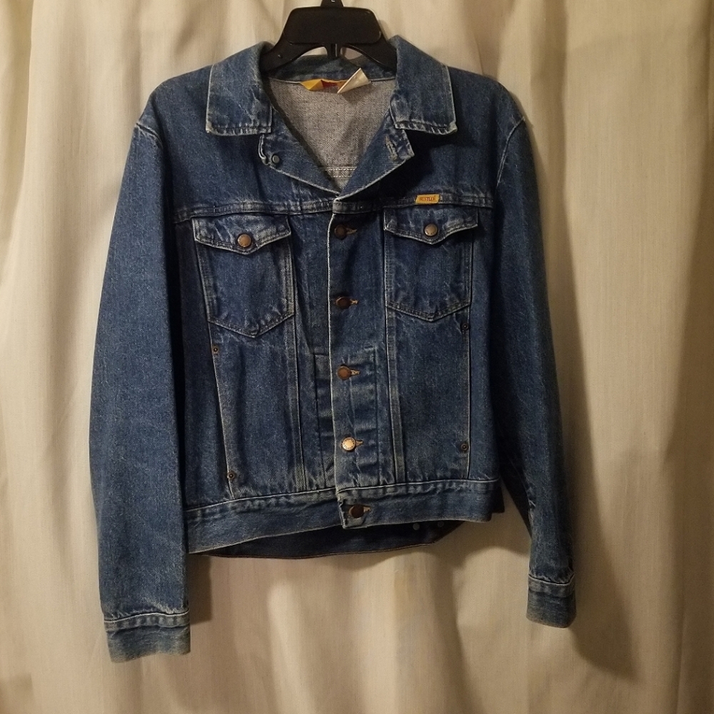 Medium Vintage Rustler Denim Blue Jean Jacket